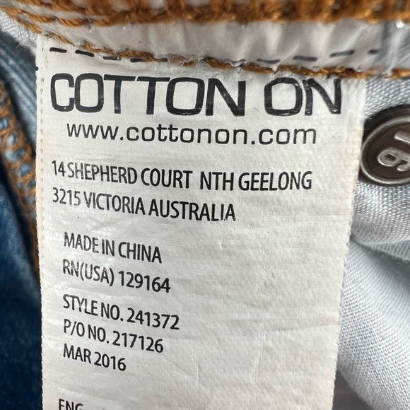 Cotton On Marbled Button Fly The Frayed Mid Rise Jean Shorts Size 4 Women’s - Picture 2 of 9